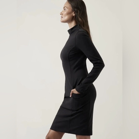 Athleta Dresses & Skirts - Athleta Black Sheath Dress Long Sleeve Dress Size Large
